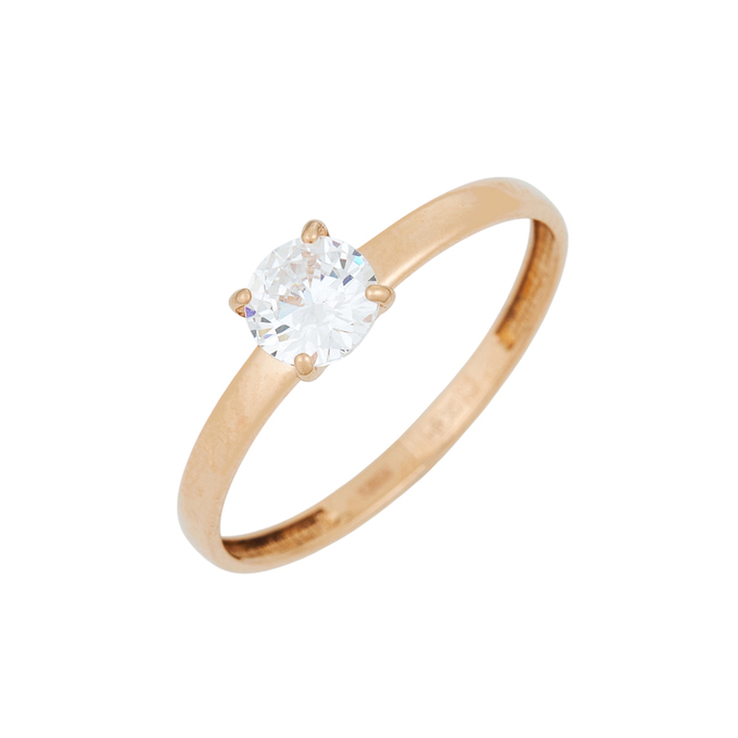 Кольцо из золота 585 пробы c 1 фианитом, Л 5804 8211 за 7280