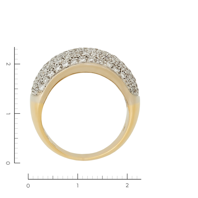 Кольцо из комбинированного золота 750 пробы c 101 бриллиантами, Л 0615 7921 за 158900