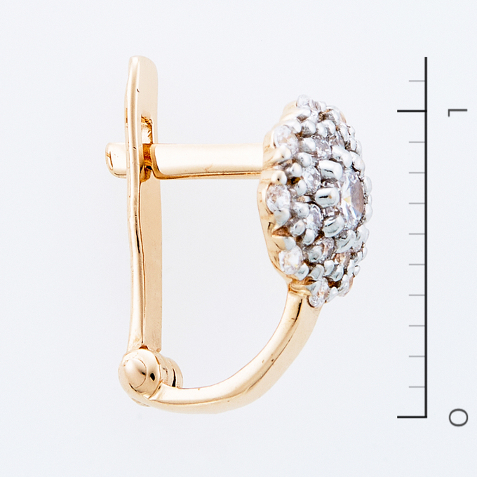 Серьги из золота 585 пробы c фианитами