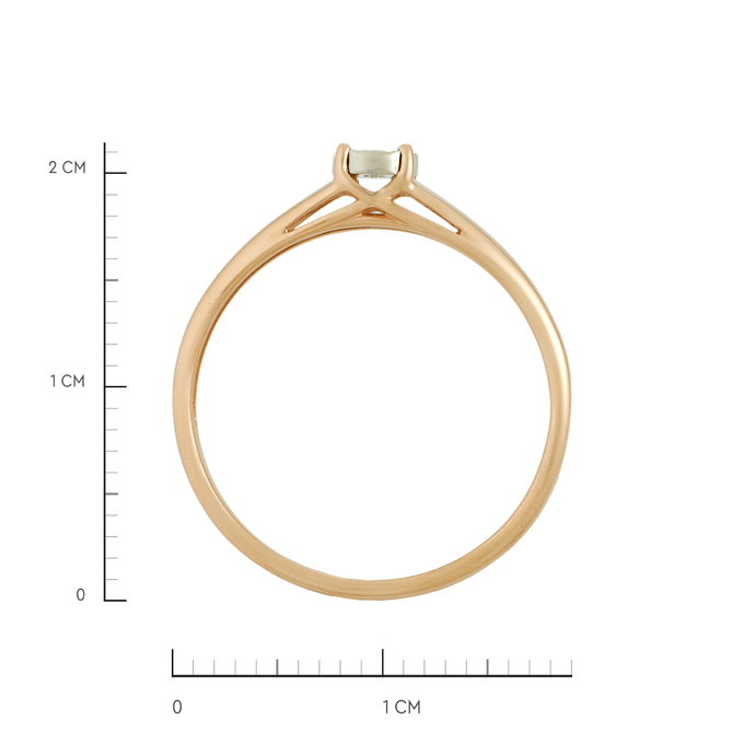 Кольцо из золота 585 пробы c бриллиантом, Л 4710 7629 за 20720