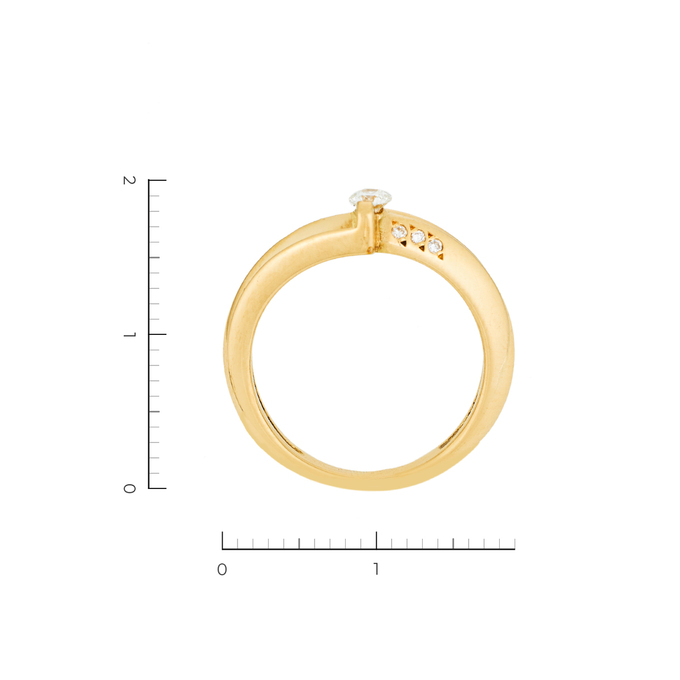 Кольцо из желтого золота 750 пробы c 7 бриллиантами, Л 3506 3084 за 53520