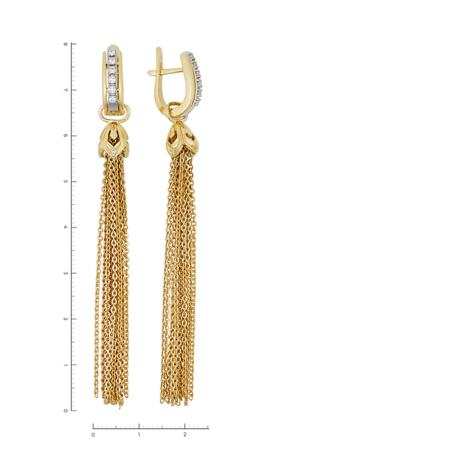 Серьги из золота 750 пробы c 20 бриллиантами