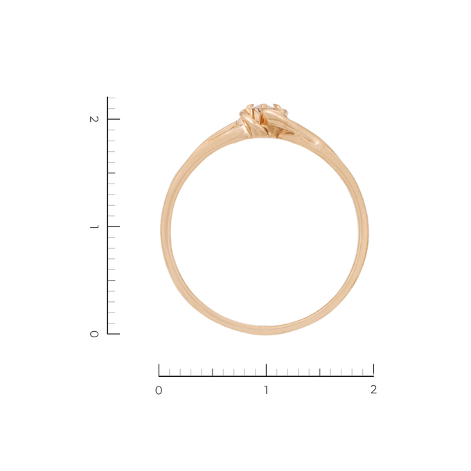 Кольцо из красного золота 585 пробы c 1 бриллиантом, Л 3910 5753 за 12250