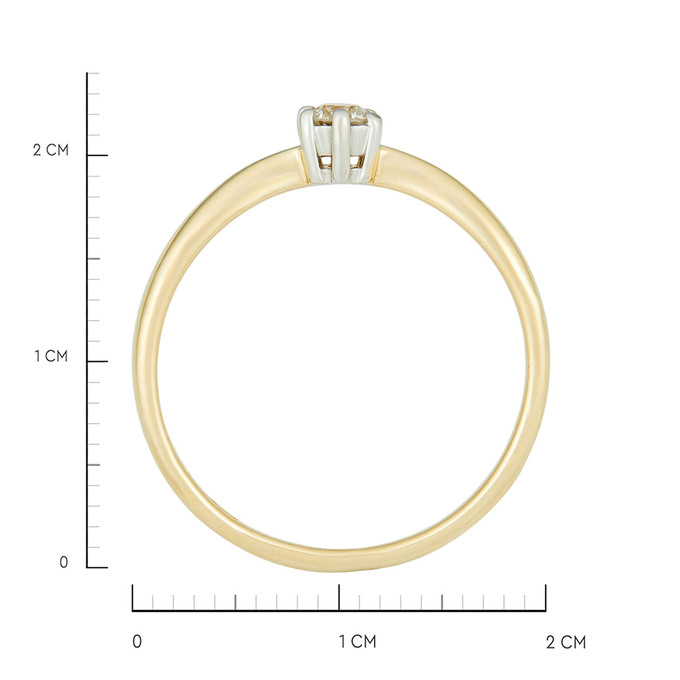 Кольцо из золота 585 пробы c бриллиантом, Л 7601 3124 за 26300