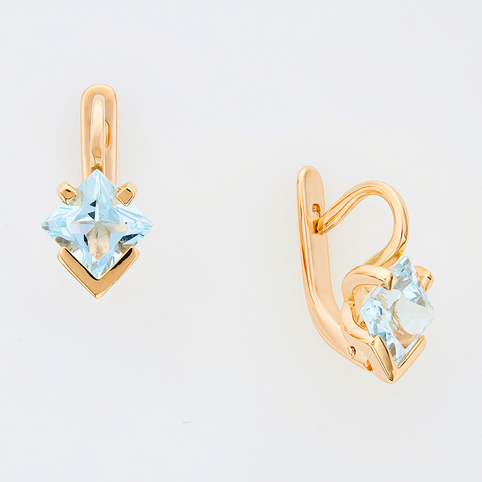 Серьги из золота 585 пробы c 2 топазами