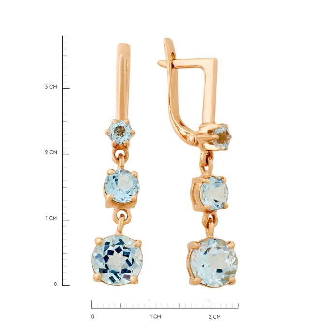 Серьги из золота 585 пробы с топазами, Л 7102 4965 за 61600