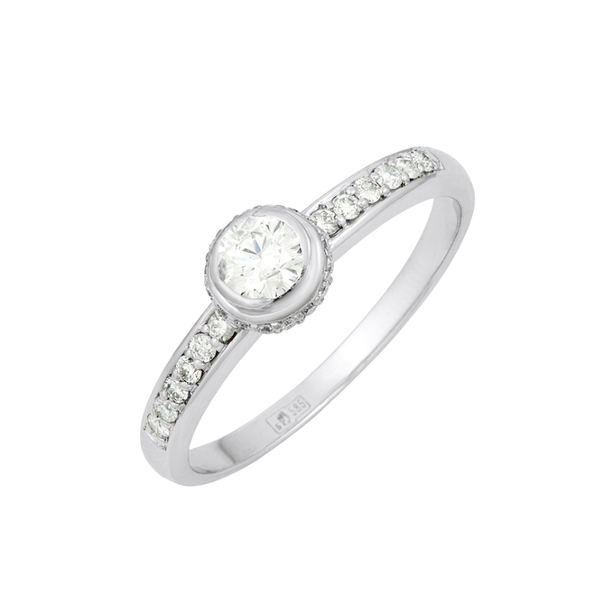 Кольцо из золота 585 пробы c бриллиантами