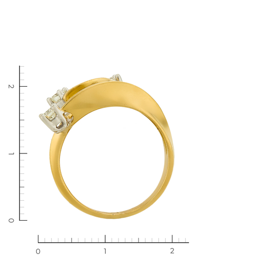 Кольцо из комбинированного золота 750 пробы c 3 бриллиантами, Л37055712 за 129900