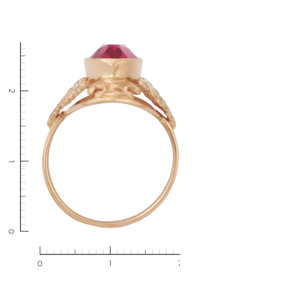 Кольцо из красного золота 583 пробы c 1 корундом, Л71016137 за 33520