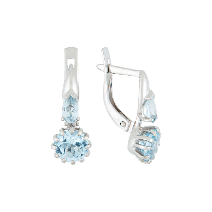 Серьги из золота 585 пробы c 4 топазами, Л 3014 1351 за 26480