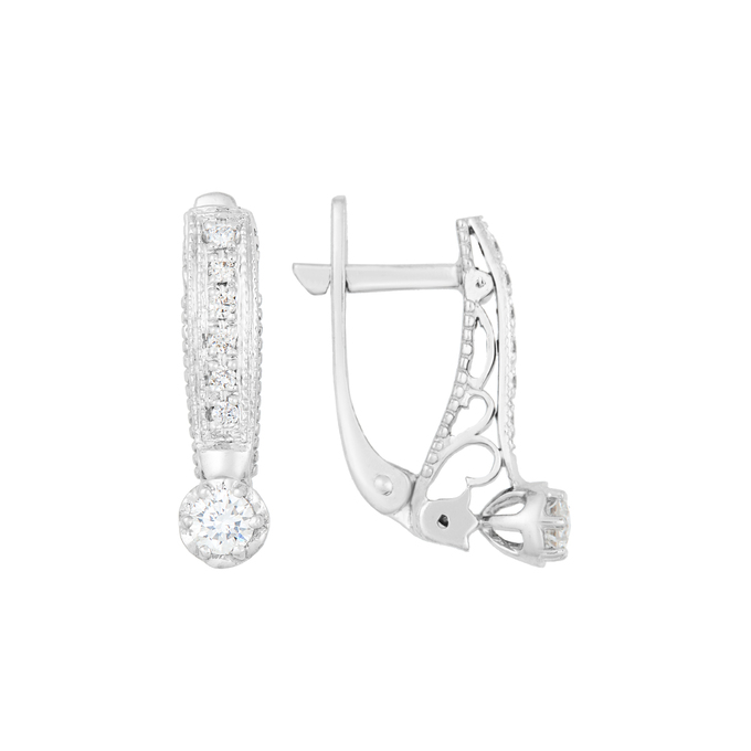 Серьги из золота 585 пробы c бриллиантами