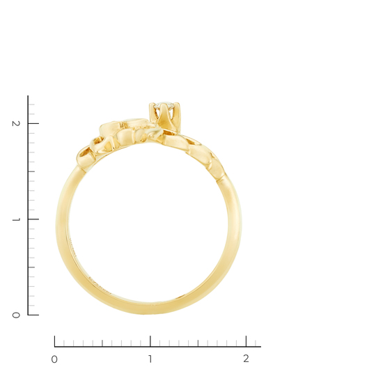 Кольцо из желтого золота 585 пробы c 2 бриллиантами, Л25080712 за 16250