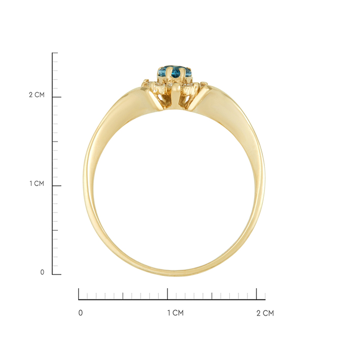 Кольцо из золота 585 пробы c топазом и бриллиантами, Л 0911 3758 за 58000