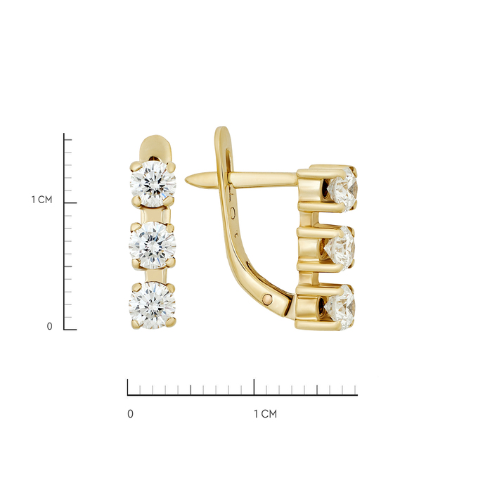 Серьги из золота 585 пробы с бриллиантами, Л 4502 1333 за 264000