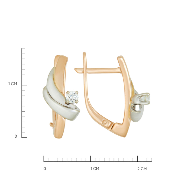 Серьги из золота 585 пробы c бриллиантами, Ц О007 1129 за 46400