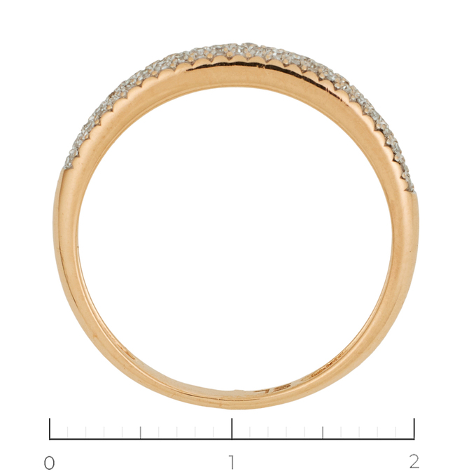Кольцо из красного золота 585 пробы c 47 бриллиантами, Л 4507 3078 за 13230