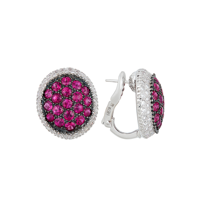 Серьги из золота 750 пробы c рубинами и бриллиантами, К 0000 2803 за 333870