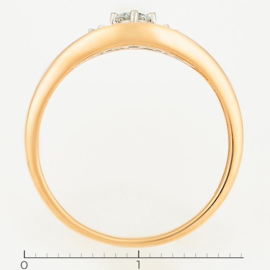Кольцо из комбинированного золота 585 пробы c 5 бриллиантами, Л29119409 за 11865