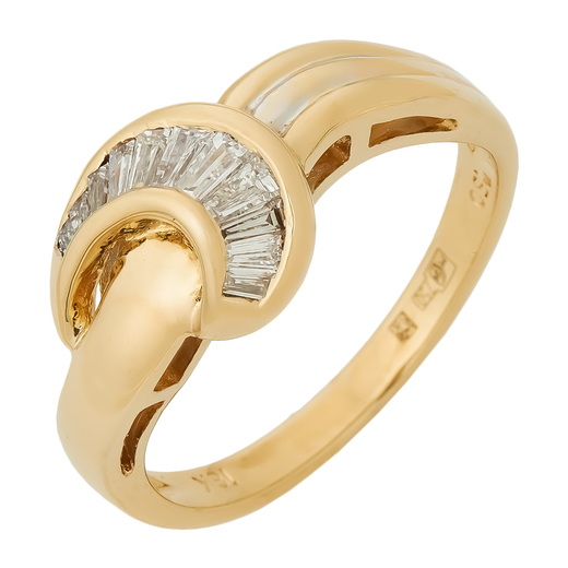 Кольцо из желтого золота 750 пробы c 11 бриллиантами Л43046408 фото 1