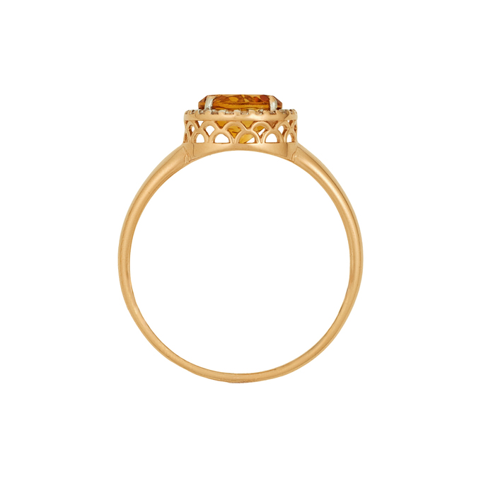 Кольцо из золота 585 пробы c цитрином и фианитами, Л 4107 6184 за 26240
