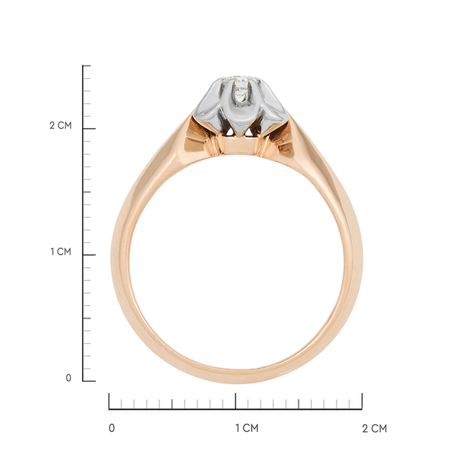 Кольцо из золота 583 пробы c бриллиантом, Л 2809 8248 за 63600