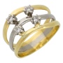 Кольцо из комбинированного золота 585 пробы c 4 бриллиантами 013560 фото 1