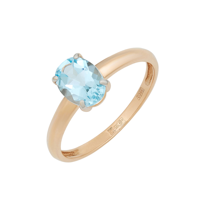 Кольцо из золота 585 пробы c топазом