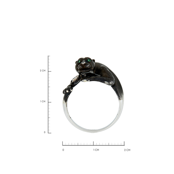 Кольцо из золота 585 пробы c 1 бриллиантом и 2 гранатами, Л 3309 3512 за 42000