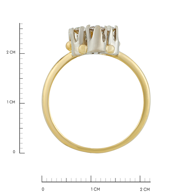 Кольцо из золота 750 пробы c топазом и бриллиантами