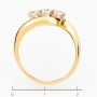 Кольцо из желтого золота 750 пробы c 3 бриллиантами Л28072234 фото 4