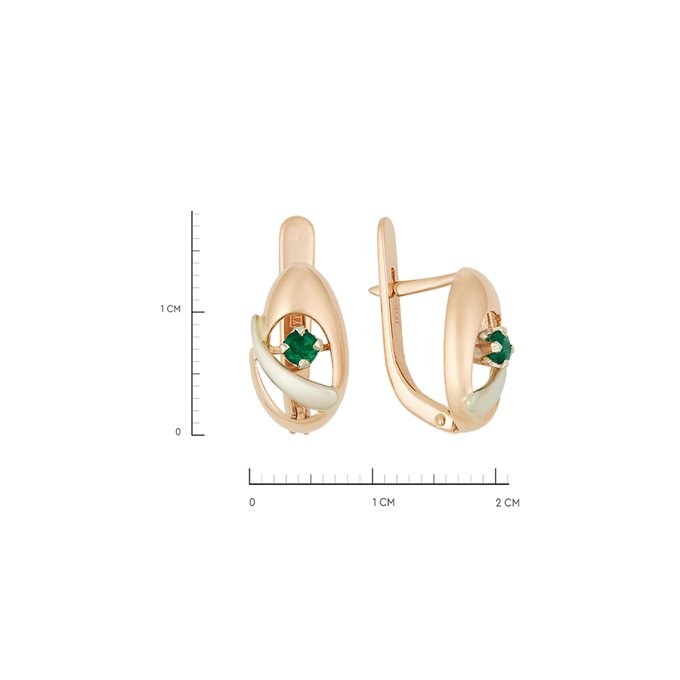 Серьги из золота 585 пробы c изумрудами, К 0000 5240 за 47400