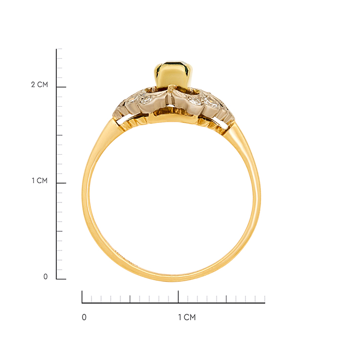 Кольцо из золота 750 пробы c изумрудом и бриллиантами, Л 1911 8557 за 59500