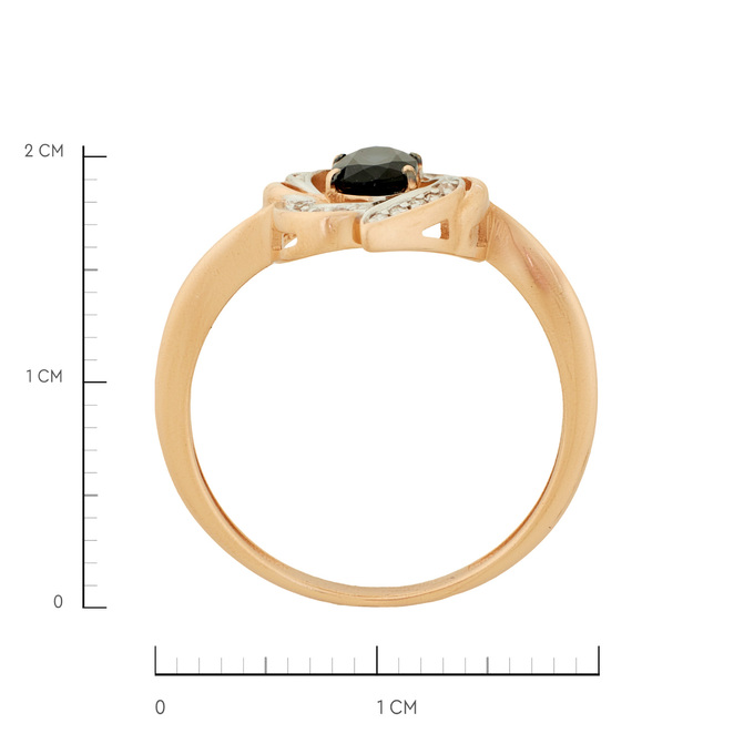 Кольцо из золота 585 пробы c сапфиром и бриллиантами, Л 4107 6489 за 37000