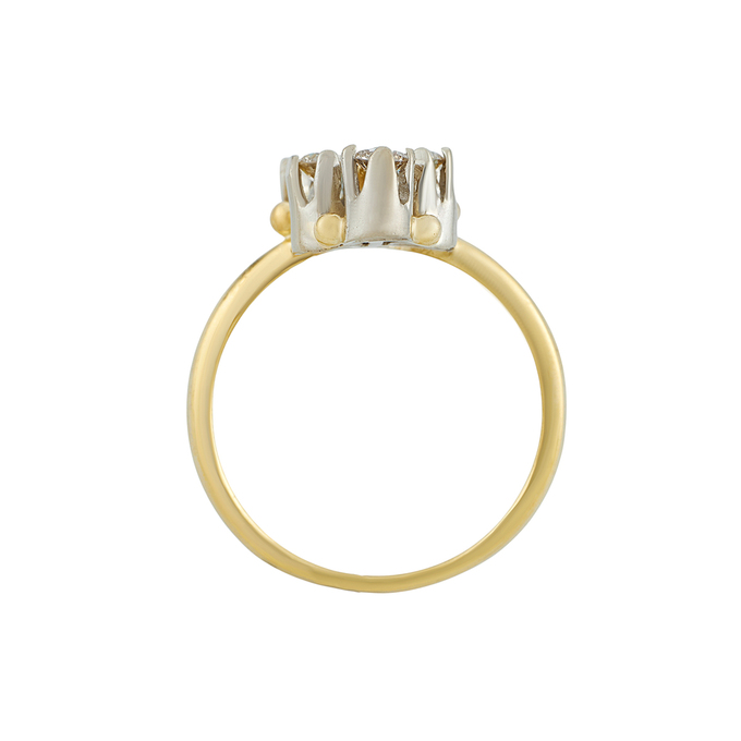 Кольцо из золота 750 пробы c топазом и бриллиантами