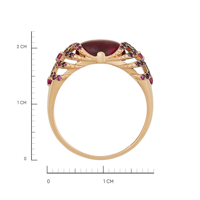Кольцо из золота 585 пробы c корундами, Л 3309 6506 за 34800