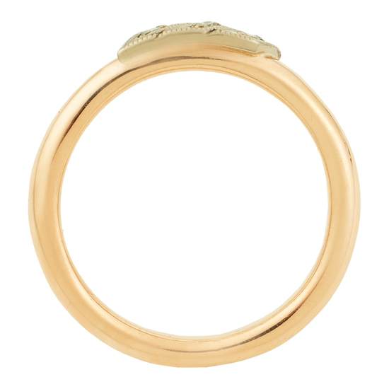 Кольцо из комбинированного золота 585 пробы c 3 бриллиантами, Л57030840 за 19950