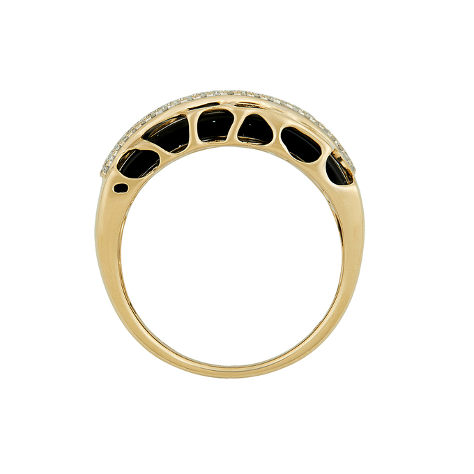 Кольцо из золота 585 пробы c бриллиантами и ониксом, Л 4605 6291 за 57920