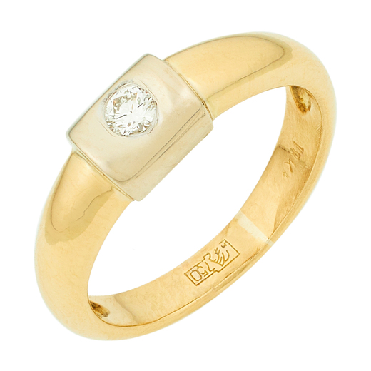 Кольцо из комбинированного золота 750 пробы c 1 бриллиантом Л31122865 фото 1