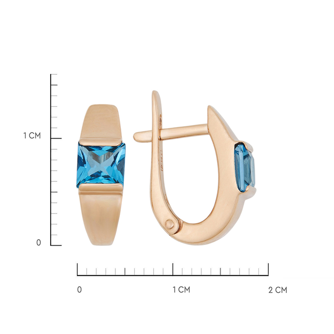 Серьги из золота 585 пробы c топазами, Л 3208 9564 за 31440
