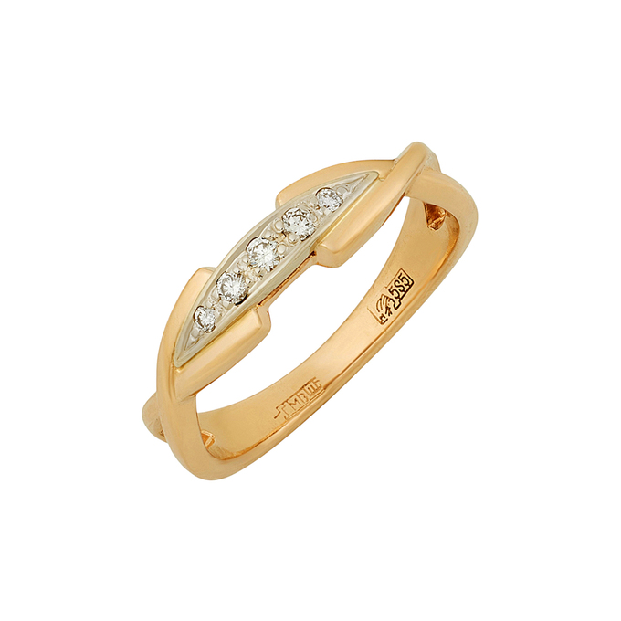 Кольцо из золота 585 пробы c бриллиантами