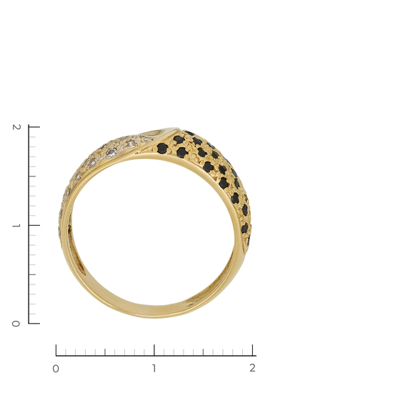 Кольцо из комбинированного золота 585 пробы c 35 камнями синтетическими и 22 фианитами, Л37059814 за 27920