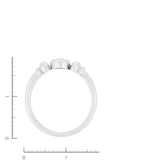 Кольцо из белого золота 585 пробы c 1 бриллиантом, Л06159953 за 39200