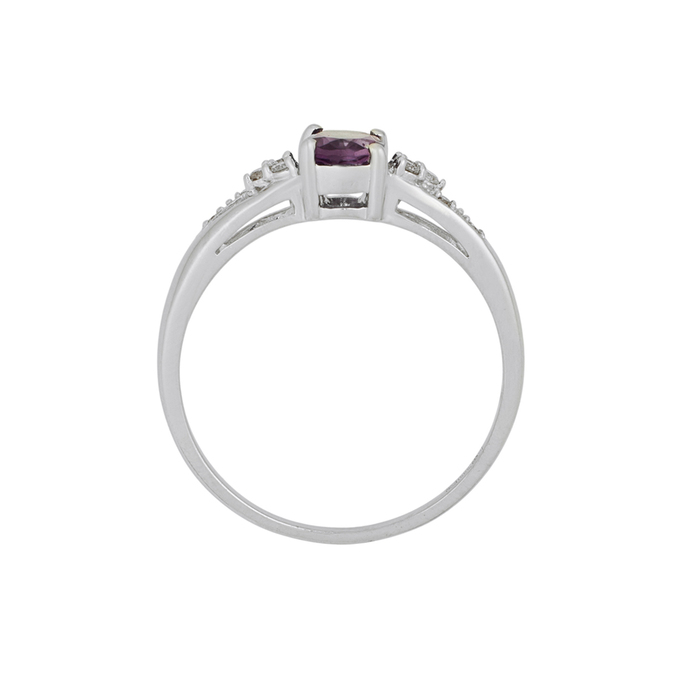 Кольцо из золота 585 пробы c аметистом и бриллиантами, Л 4508 3332 за 34320