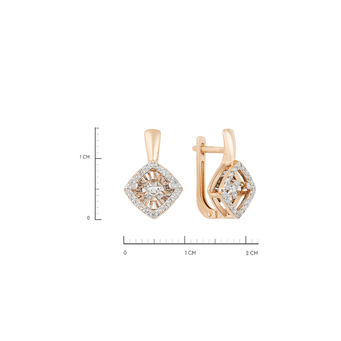 Серьги из золота 585 пробы c бриллиантами, К 0000 3519 за 51800