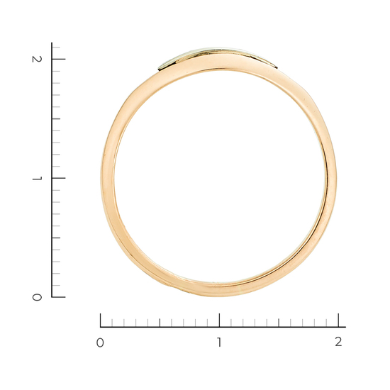 Кольцо из комбинированного золота 585 пробы c 3 бриллиантами, Л58042926 за 7950