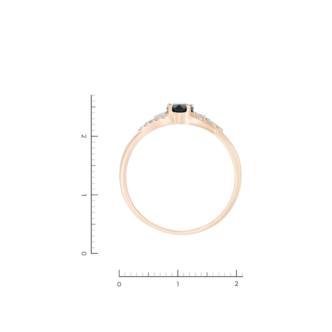 Кольцо из золота 585 пробы c 12 бриллиантами и 1 сапфиром, Л 3208 5335 за 39120