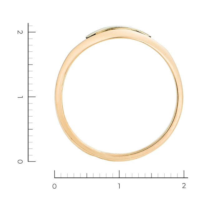 Кольцо из комбинированного золота 585 пробы c 3 бриллиантами