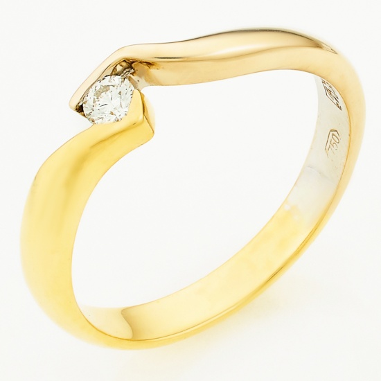 Кольцо из комбинированного золота 750 пробы c 1 бриллиантом, Л30129837 за 29340