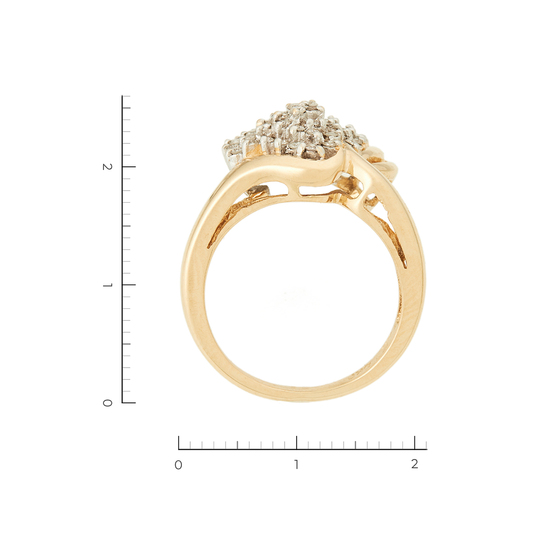 Кольцо из комбинированного золота 585 пробы c 60 бриллиантами, Л29104937 за 59150