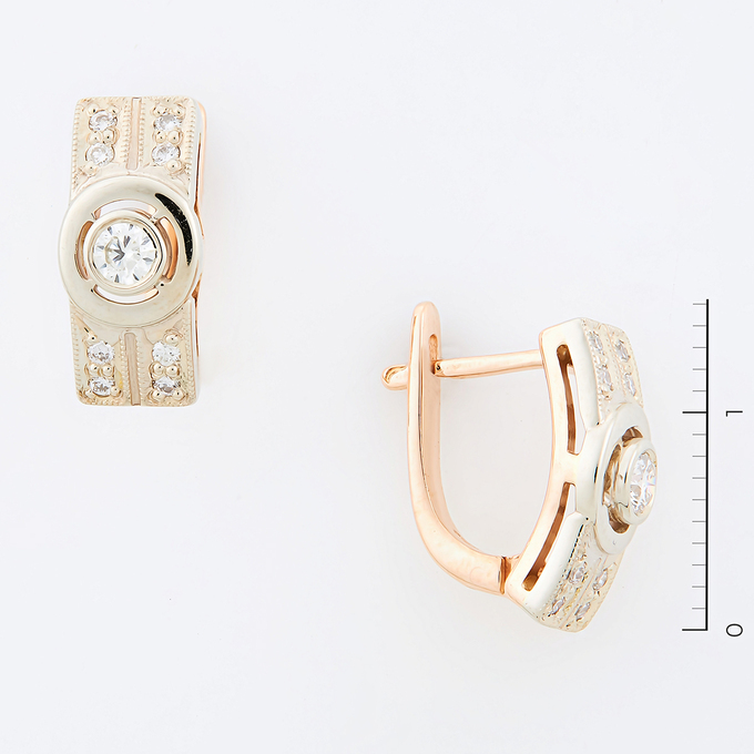 Серьги из золота 585 пробы c 18 бриллиантами